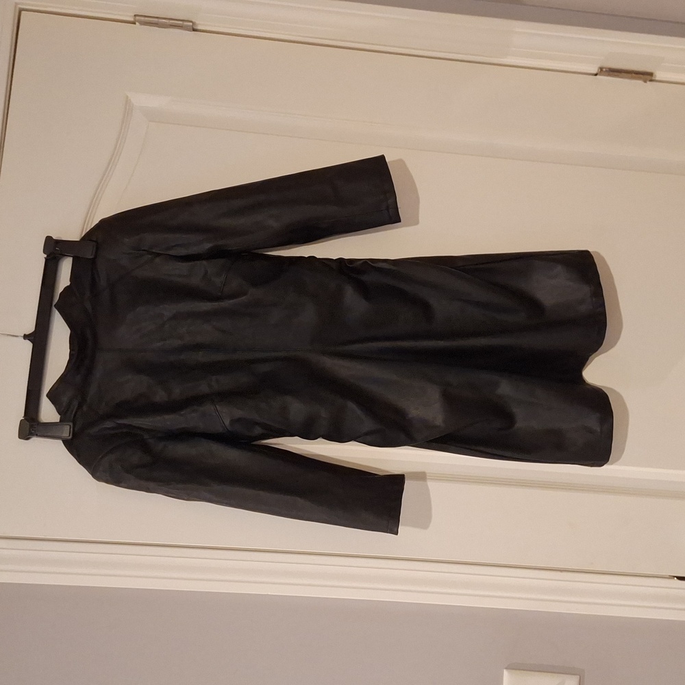 ZARA Vegan Leather Open Back Mini Dress